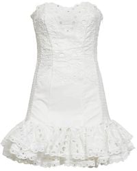 Charo Ruiz - Embroidered Cotton Blend Salty Bustier Mini Dress - Lyst