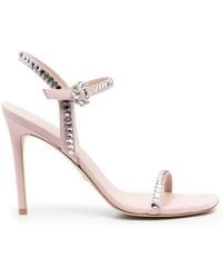 Stuart Weitzman - Sandali Con Decorazione Di Cristalli 105Mm - Lyst