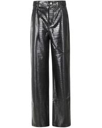 Des Phemmes - Croc-Effect Faux-Leather Trousers - Lyst