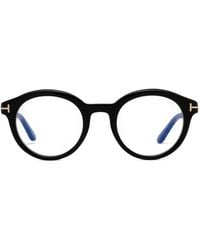 Tom Ford - Runde Brille Mit Logo - Lyst