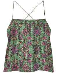 Ba&sh - Pamela Geometric-Print Crossover-Strap Top - Lyst
