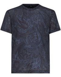 Etro - T-shirt Met Paisley-print - Lyst
