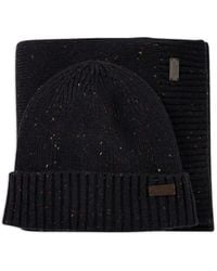 Barbour - Ribbed Fleck Beanie Scarf Set - Lyst