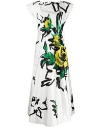 Philosophy Di Lorenzo Serafini - Punk Flowers Satin-Finish A-Line Dress - Lyst