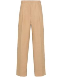 Fendi - Canvas Straight Broek - Lyst