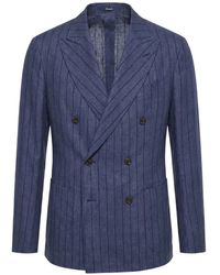 Drumohr - Pinstripe-Pattern Double-Breasted Blazer - Lyst