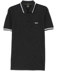 BOSS - Logo-Print Tipped Polo Shirt - Lyst