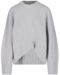 The Attico - Asymmetric-Hem Embroidered-Logo Sweater - Lyst