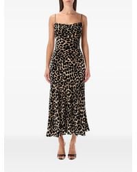 Balmain - Midi Leopard-Print Velvet Dress - Lyst