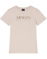 ARMANI EXCHANGE - Rhinestone-Logo T-Shirt - Lyst