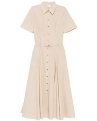 Tory Burch - Belted Short-Sleeve Midi Shirt Dress - Lyst
