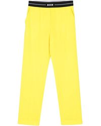 MSGM - Tapered Virgin Wool Trousers - Lyst
