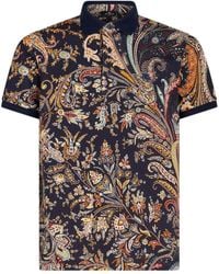 Etro - Paisley Print Polo Shirt - Lyst