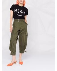 MSGM - T-Shirt With Logo Print - Lyst