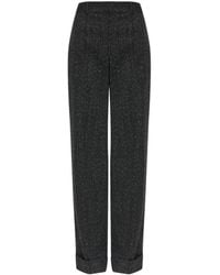 McQueen - Pintuck-Detail Turn-Up Trousers - Lyst