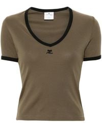 Courreges - T-Shirt mit V-Ausschnitt - Lyst