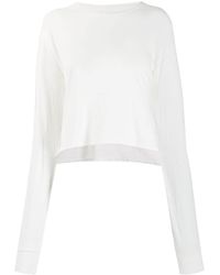 John Elliott - Jersey Long-sleeved Cropped T-shirt - Lyst