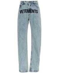 Vetements - Logo-Embroidered Jeans - Lyst