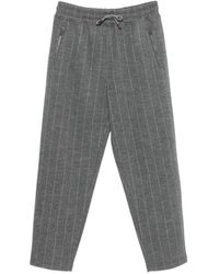 Eleventy - Pinstripe-Pattern Tapered Trousers - Lyst