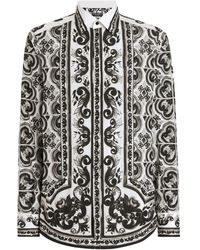Dolce & Gabbana - Camicia Martini Con Stampa Maioliche - Lyst