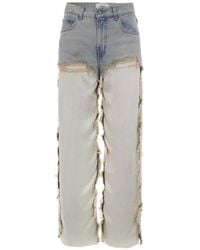 Haikure - Bonnie Distressed Wide-Leg Cotton Jeans - Lyst