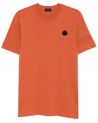 Moncler - T-Shirt Con Applicazione Logo - Lyst