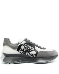 Alexander McQueen - Sprint Runner Panelled Suede, Leather And Mesh Low-top Trainers - Lyst