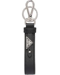 Prada - Schlüsselanhänger Mit Saffiano-Logo - Lyst