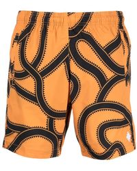 Marcelo Burlon - Snake-print Cross-embroidered Swim Shorts - Lyst