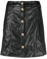 Liu Jo - Embossed-button Faux-leather Skirt - Lyst