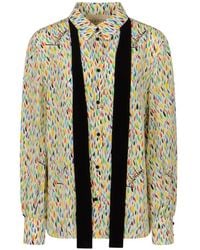 Valentino Garavani - Logo-Print Silk Shirt - Lyst