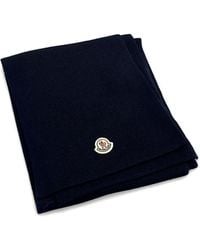 Moncler - Sciarpa A Coste Con Logo - Lyst
