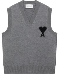 Ami Paris - Ärmelloser Pullover Mit Ami De Coeur - Lyst