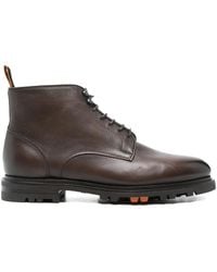 Santoni - Lace-Up Leather Boots - Lyst