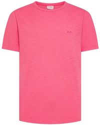 Sun 68 - Camiseta Con Logo Bordado - Lyst