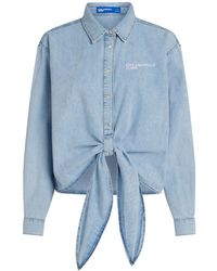 Karl Lagerfeld - Hemd Mit Knotendetail - Lyst