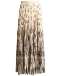 Etro - Placed Print Pleated Maxi Skirt - Lyst