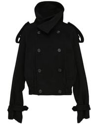 Yohji Yamamoto - Double-Breasted Trench Jacket - Lyst
