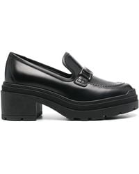 Ferragamo - Vara Chain Leather 40Mm Loafers - Lyst