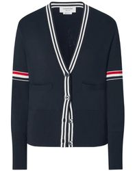 Thom Browne - Rwb Stripe Jacquard Sailboat Cardigan - Lyst