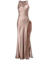 LAPOINTE - Feather-Trim Maxi Dress - Lyst
