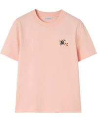 Burberry - Knight Check Katoenen T-Shirt - Lyst