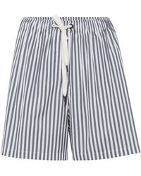 Brunello Cucinelli - Striped Cotton-silk Bermuda Shorts - Lyst