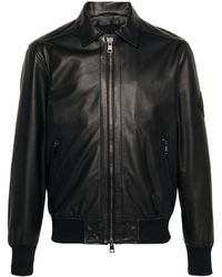 Herno - Logo-patch Leather Jacket - Lyst