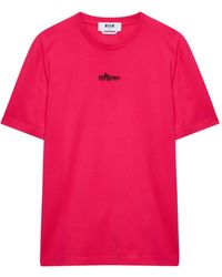 MSGM - T-Shirt À Logo Brodé - Lyst