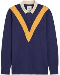 Drake's - Chevron-Pattern Long-Sleeves Polo Shirt - Lyst