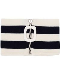 JW Anderson - And Cream Striped Zip Up Wool Neck Cuff - Lyst