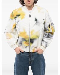 McQueen - Obscured Flower Printed Bomber Jacket - Lyst