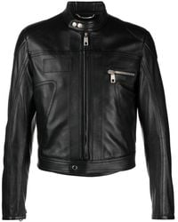 Dolce & Gabbana - Veste de moto en cuir à fermeture zippée - Lyst