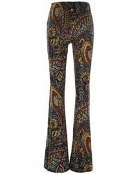 Etro - Paisley-Print Flared Trousers - Lyst